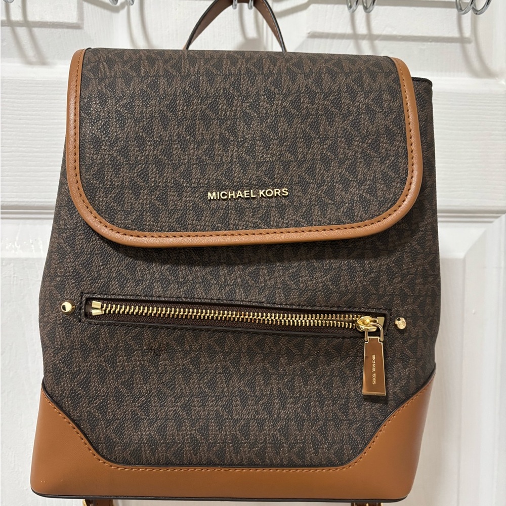 Michael Kors Brown and Tan Backpack